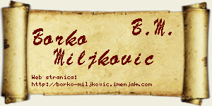Borko Miljković vizit kartica